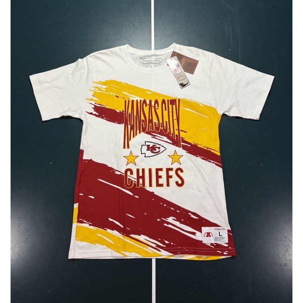 Kansas City Chiefs Mitchell & Ness T-Shirt Youth Large AOP Football Brand New